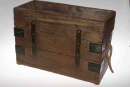 Wood and metal bound ammunition box