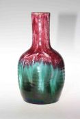 Linthorpe Pottery plum/blue/green glazed dimple vase, no.