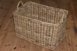 Rectangular cane log basket