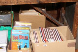 Three boxes of Oor Wullie and other annuals