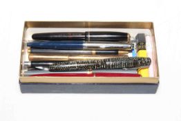 Collection of fountain and other pens