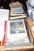 Collection of early 20th Century programmes, posters, stamps, first day covers, postcards,