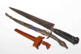 Three edged weapons and fittings