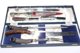 Boxed carver set, Eastern dagger, knifes,