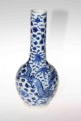 19th Century Chinese blue and white bottle neck vase,