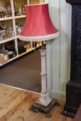 Continental brass and ceramic telescopic standard lamp on paw feet