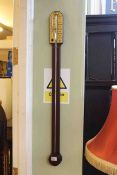 Comitti & Son mahogany stick barometer