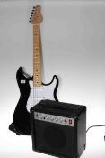 Electric guitar with bag and amp