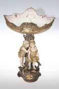 Austrian porcelain ornate table centre piece featuring whispering children