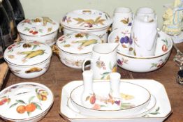 Collection of Royal Worcester Evesham ware including covered tureens