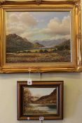 Two framed landscape oils,