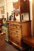 Victorian mahogany six drawer chest,