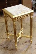 Pair gilt and marble inset side tables,