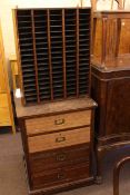 Early 20th Century four drawer office chest,