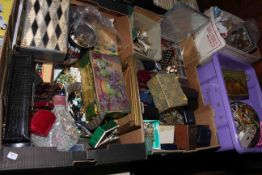 Four boxes of costume jewellery