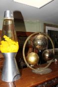 Pawnbrokers shop display and lava lamp