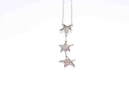 14 carat gold and diamond star necklace on 9 carat gold chain