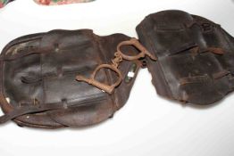 US Cavalry saddle bags and pair of handcuffs