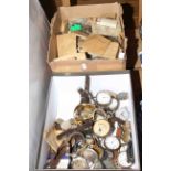 Two boxes of watches and parts