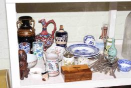 Various china, cutlery, parquetry box etc.