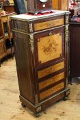 Continental inlaid, marble topped and ormolu mounted abattant,