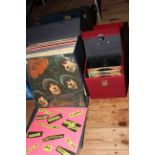 Six boxes of LP and single records