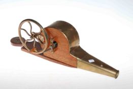 Brass and wood bellows