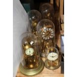 Collection of five anniversary clocks (two part)