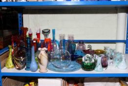 Assorted coloured glassware including Caithness, Art Glass, picture etc.