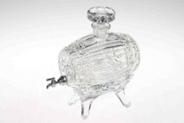 Crystal barrel on stand liquor dispenser