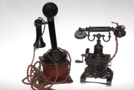 Two vintage telephones