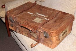 Vintage leather suitcase