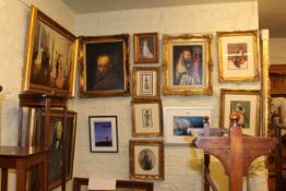 Large collection of pictures including oil painting by Andrzej Konstanty Szewczenko (Polish b.