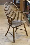 19th century oak spoke back Windsor elbow chair