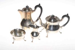 Silver four-piece tea service