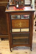 Victorian inlaid rosewood and mirror panel door music cabinet,