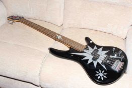 Electric guitar by Ibanez in starburst design
