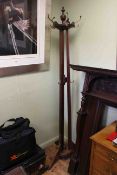 Early 20th Century mahogany triform hat and coat stand