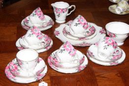 Twenty one piece Royal Stafford bone china floral tea service