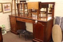 Victorian mahogany mirror back pedestal sideboard