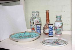 Five various Oriental vases,