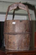 Rustic wooden bucket