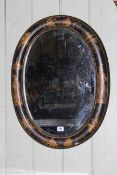 Modern chinoiserie oval mirror