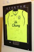 Signed Everton FC football shirt and print of Goodison Park (2)