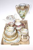 Coalport teapot, Paragon part tea set, Cauldon trio,