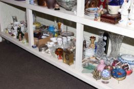 Various china and glass, Coalport and Hummel figures, teaware, costume jewellery,