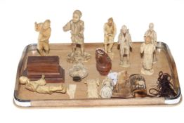 Collection of antique ivory figures,