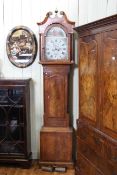 Victorian mahogany cased eight day longcase clock with painted dial by J Vassalli,