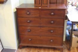 Victorian mahogany chest of two short above three long drawers on bracket feet,