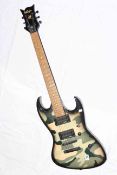 Electric guitar by Vintage in army camouflage design